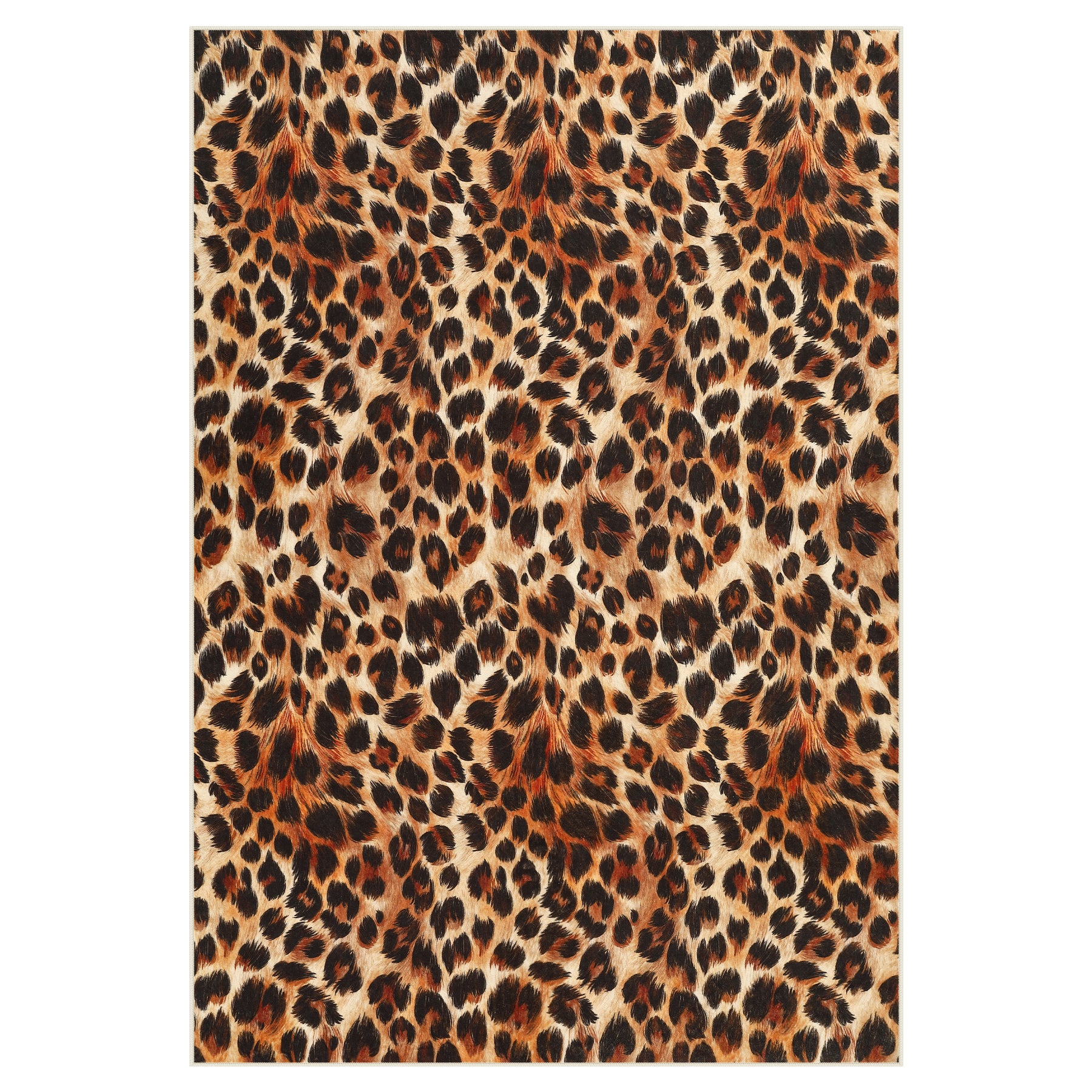 5x7/8x10 Leopard Print Area Rug, Animal Soft Carpet Machine Washable Cheetah Rug for Living Room, Oeko-Tex Certified
