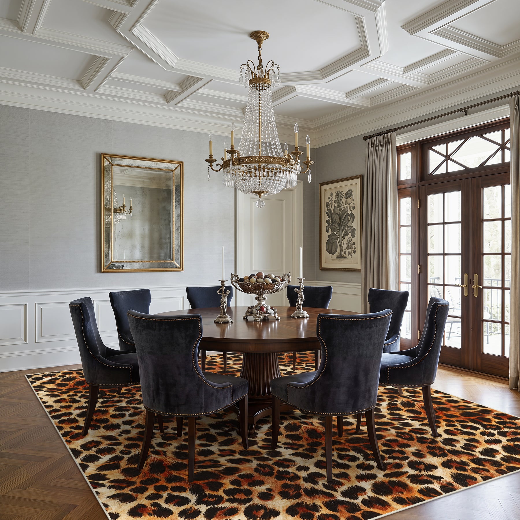 5x7/8x10 Leopard Print Area Rug, Animal Soft Carpet Machine Washable Cheetah Rug for Living Room, Oeko-Tex Certified