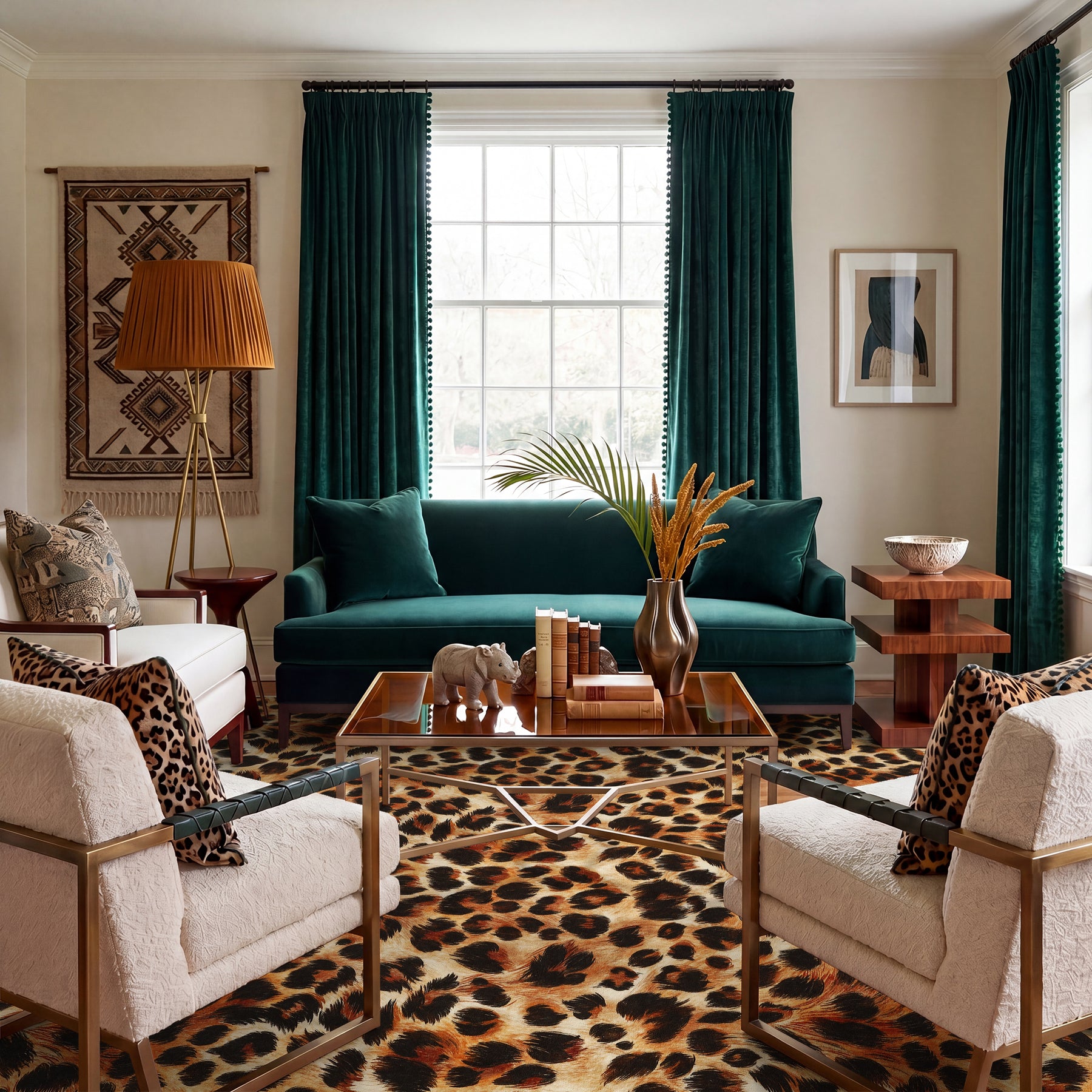 5x7/8x10 Leopard Print Area Rug, Animal Soft Carpet Machine Washable Cheetah Rug for Living Room, Oeko-Tex Certified