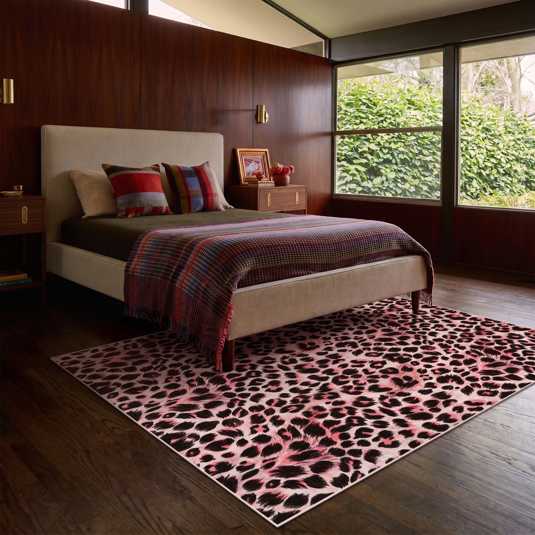 5x7/8x10 Leopard Print Area Rug, Animal Soft Carpet Machine Washable Cheetah Rug for Living Room, Oeko-Tex Certified