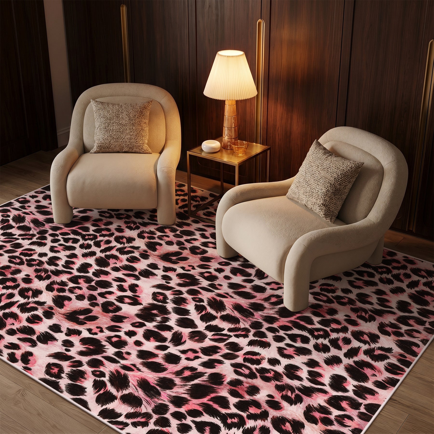 5x7/8x10 Leopard Print Area Rug, Animal Soft Carpet Machine Washable Cheetah Rug for Living Room, Oeko-Tex Certified