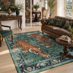 5x7/8x10 Tiger Leopard Print Area Rug#Color_Green