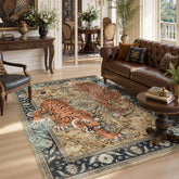5x7/8x10 Tiger Leopard Print Area Rug#Color_Brown 3