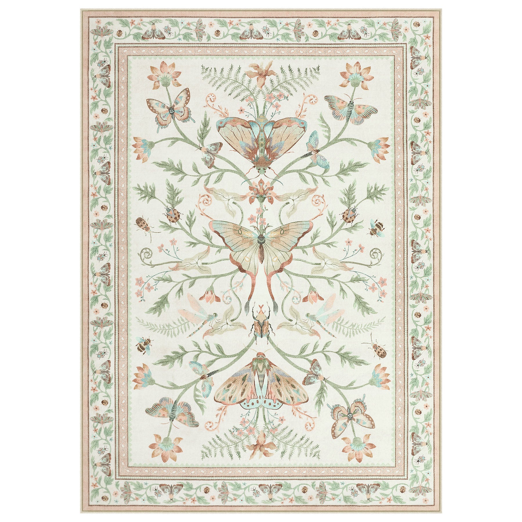 Insect Paradise Area Rug, Non-Slip Indoor Rug for Living Room Bedroom, Oeko-Tex Certified