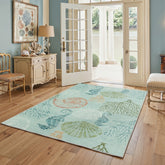 5x7 Boho Coastal Area Rug#Color_Seafoam Green 3