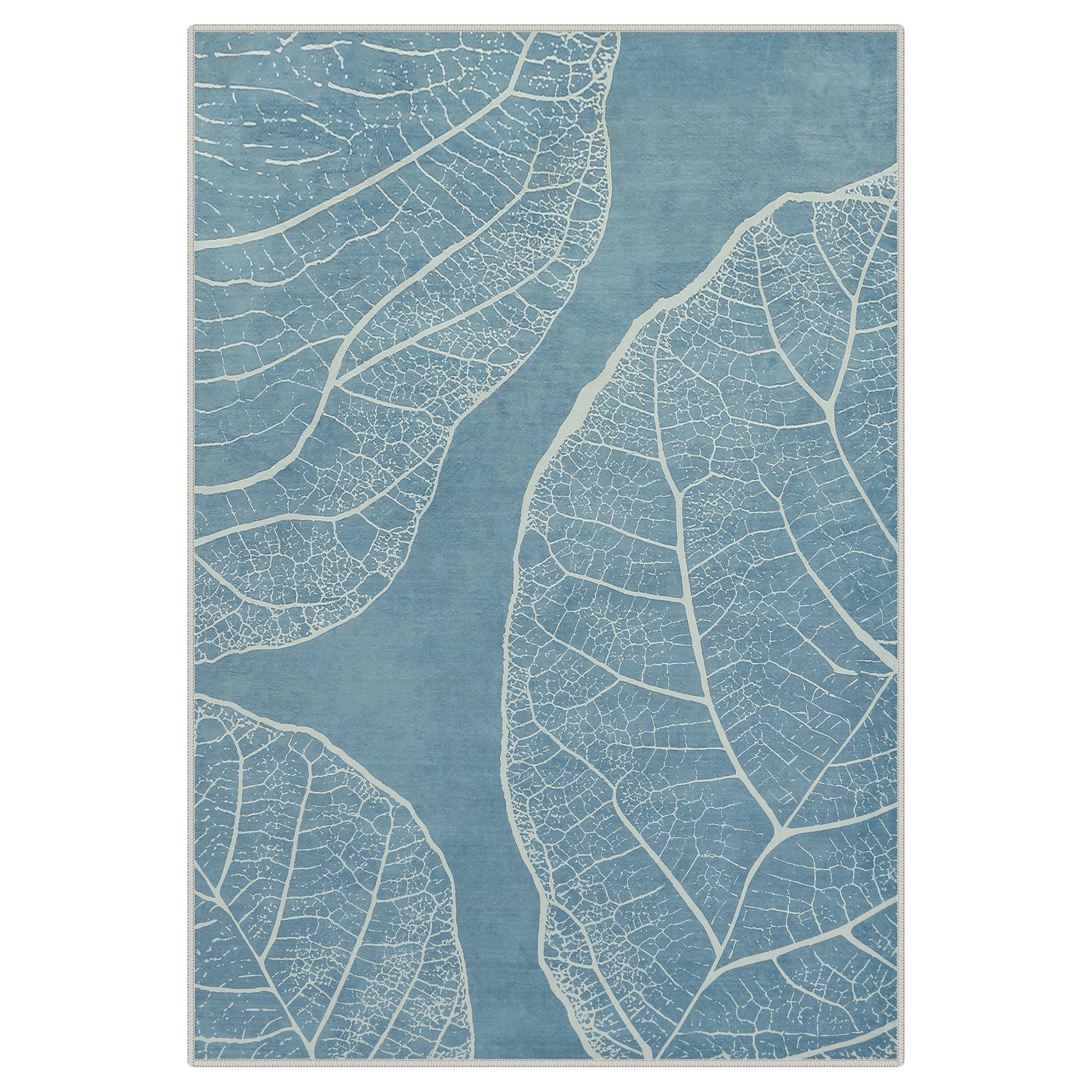 5x7 Boho Leaf Print Area Rugs, Modern Washable Non-Slip Low Pile Indoor Carpet for Living Room, Oeko-Tex Certified