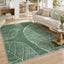 5x7 Boho Leaf Print Area Rugs#Color_Green