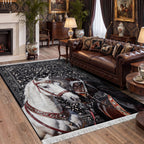 5x7 Boho Western Horse Rug#Color_Black