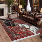 5x7 Boho Western Horse Rug#Color_Red