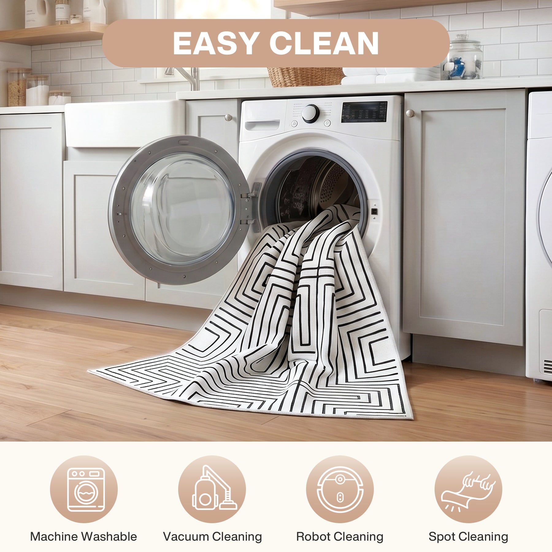 5x7 Machine Washable Area Rug