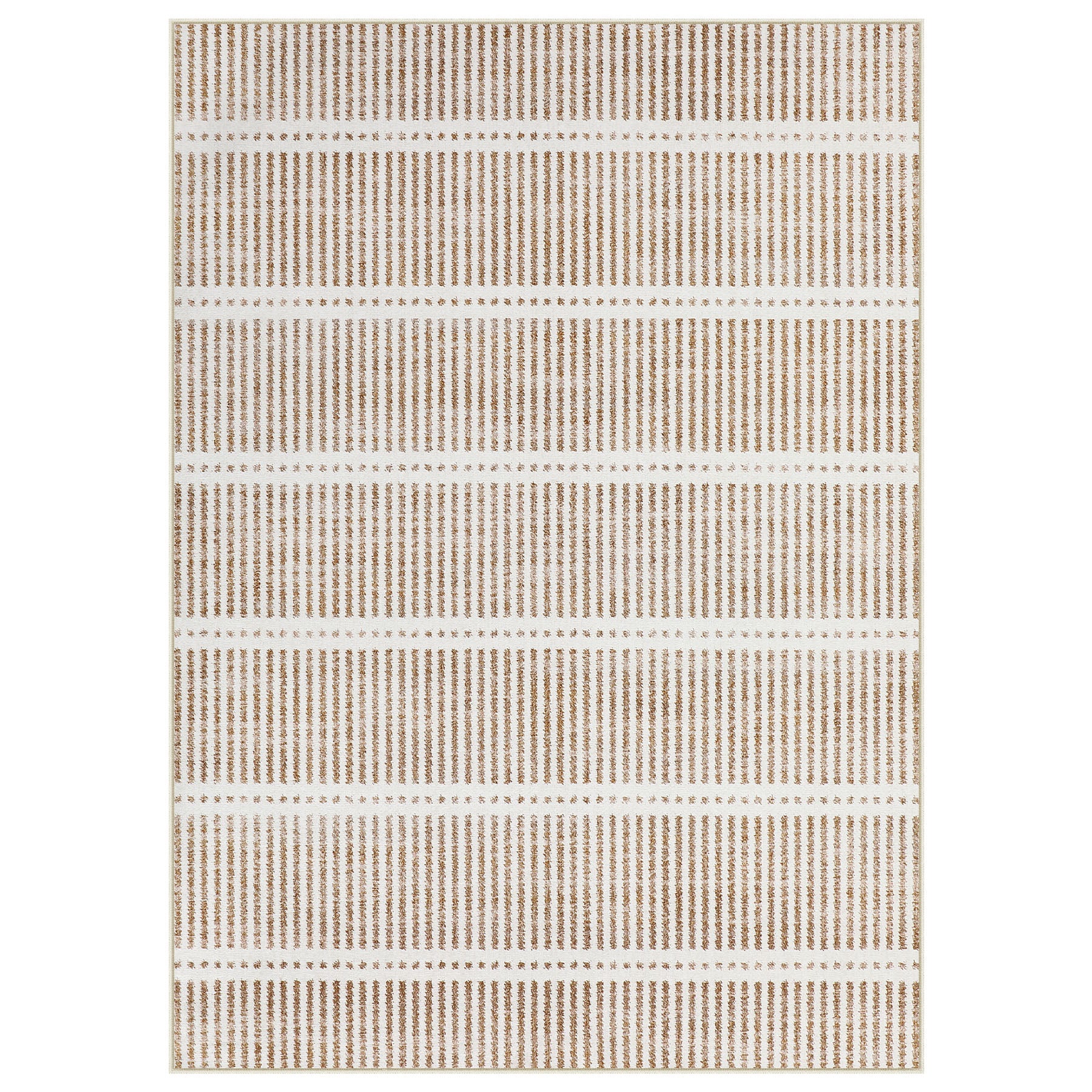 3x5/5x7 Ultra Thin Washable Area Rugs, Modern Non-Slip Striped Farmhouse Soft Indoor Carpet for Bedside Living Room, Oeko-Tex Certified