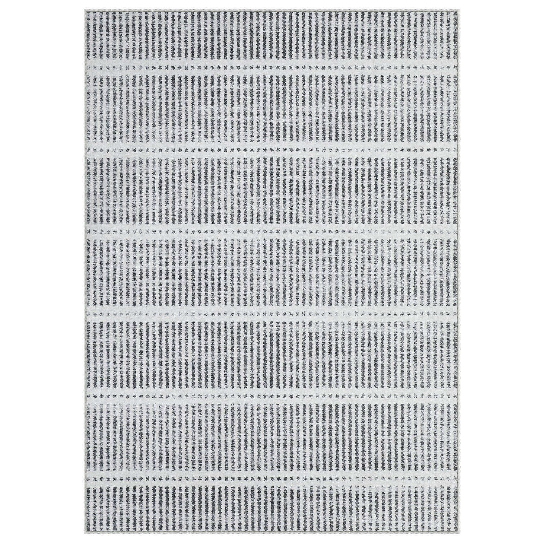 3x5/5x7 Ultra Thin Washable Area Rugs, Modern Non-Slip Striped Farmhouse Soft Indoor Carpet for Bedside Living Room, Oeko-Tex Certified