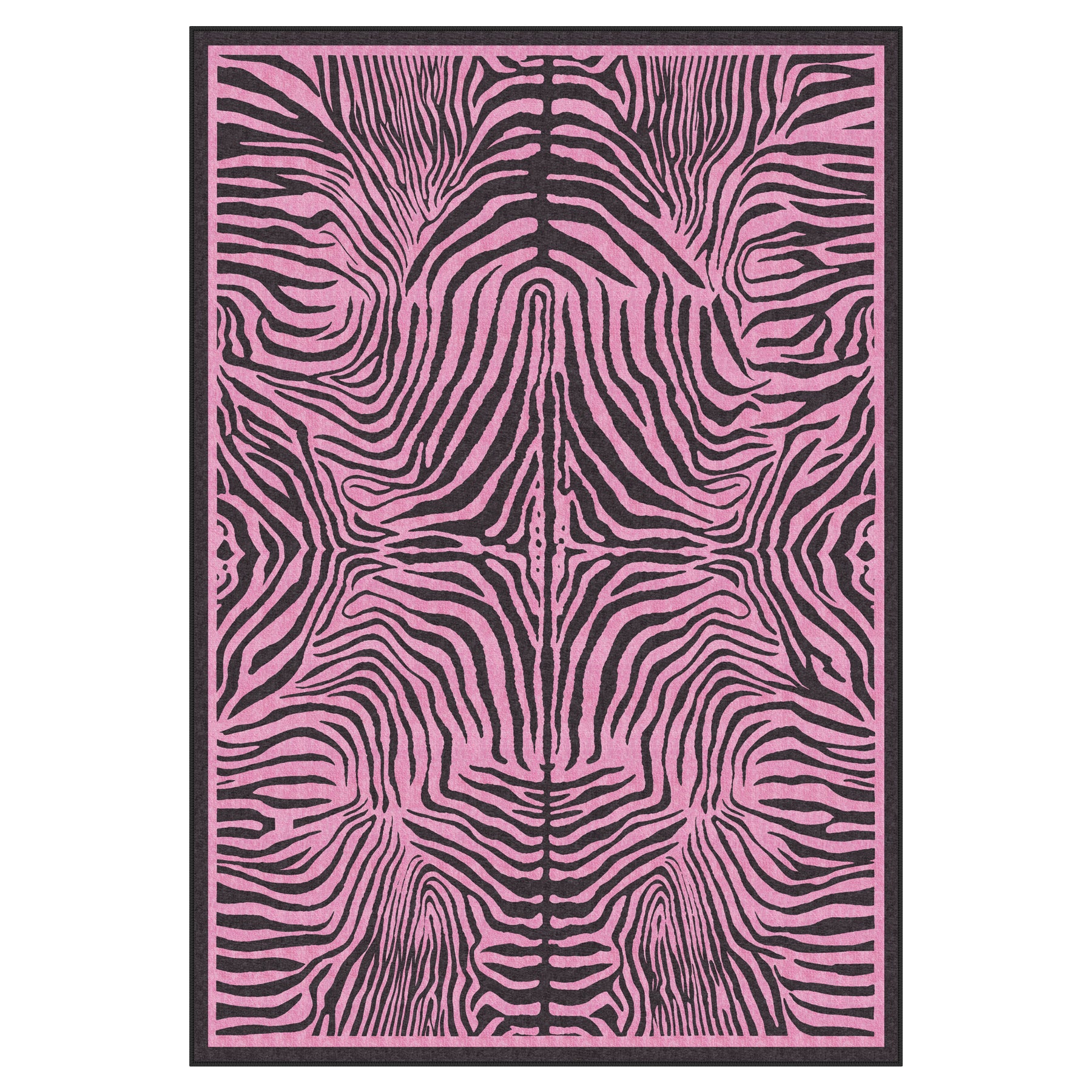 5x7 Zebra Print Washable Area Rug, Boho Modern Animal Soft Non Slip Nursery Living Room Carpet, Oeko-Tex Certified