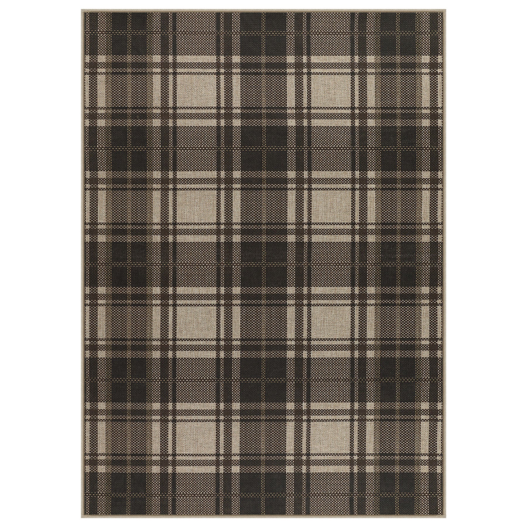 3x5/5x7 Plaid Easy Jute Washable Area Rug, Farmhouse Non-Slip Indoor Carpet for Porch Living Bedroom, Oeko-Tex Certified