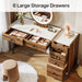 6 - Drawers Makeup Vanities, 55" Dressing Table With Cabinet(Without Mirror) Tribesigns