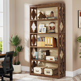 6-Tier Bookshelf, 70-Inch Wood Bookcase with Storage Shelves Tribesigns 3