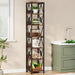 6 - Tier Bookshelf, 75" Tall Narrow Bookcase Open Storage Display Rack Tribesigns