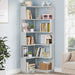 6-Tier Corner Bookshelf, 64.96" Corner Bookcase with Anti-Drop Panel Tribesigns