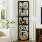 6 - Tier Corner Shelf, 67" Corner Bookshelf Shelving Unit Tribesigns