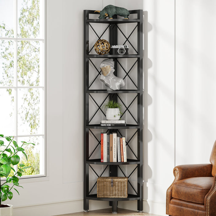 Tribesigns Corner Shelf, 6-Tier Corner Bookshelf for Small Space