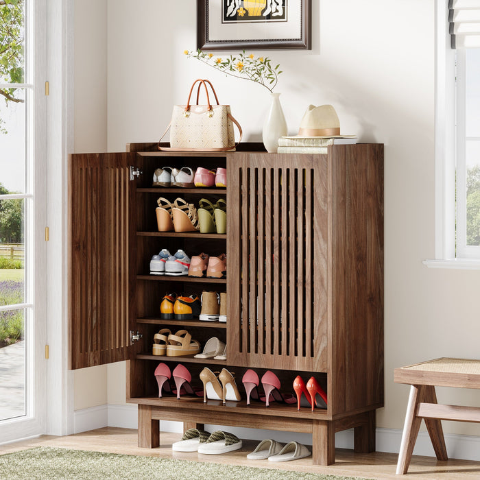 6 - Tier Shoe Cabinet, 24 - Pair Shoe Rack Organizer with Adjustable Shelves Tribesigns