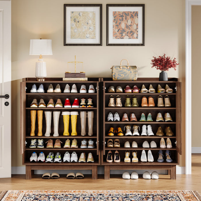 6 - Tier Shoe Cabinet, 24 - Pair Shoe Rack Organizer with Adjustable Shelves Tribesigns
