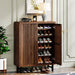 6 - Tier Wooden Shoe Cabinet with Louvered Doors & Adjustable Shelves Tribesigns