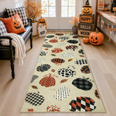 Multiple Sizes Fall Pumpkin Area Rug, Rectangular Washable Non-Slip Halloween Farmhouse Runner Rug 3