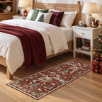 Christmas Runner Rug,Washable Non-Slip Holiday Carpet for Hallway Entryway
