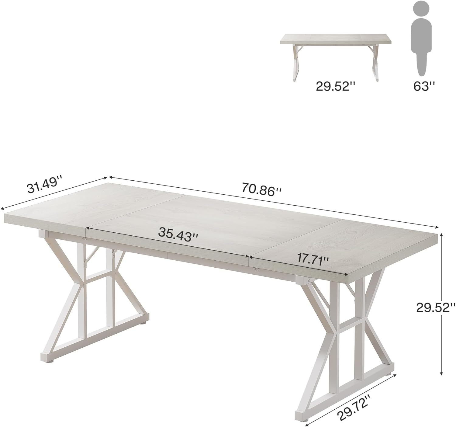 Tribesigns 70.86" Executive Desk, Industrial Style Computer Desk for Home Office
