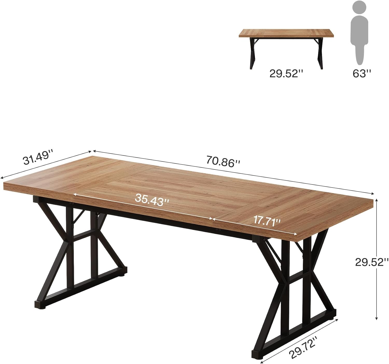 Tribesigns 70.86" Executive Desk, Industrial Style Computer Desk for Home Office