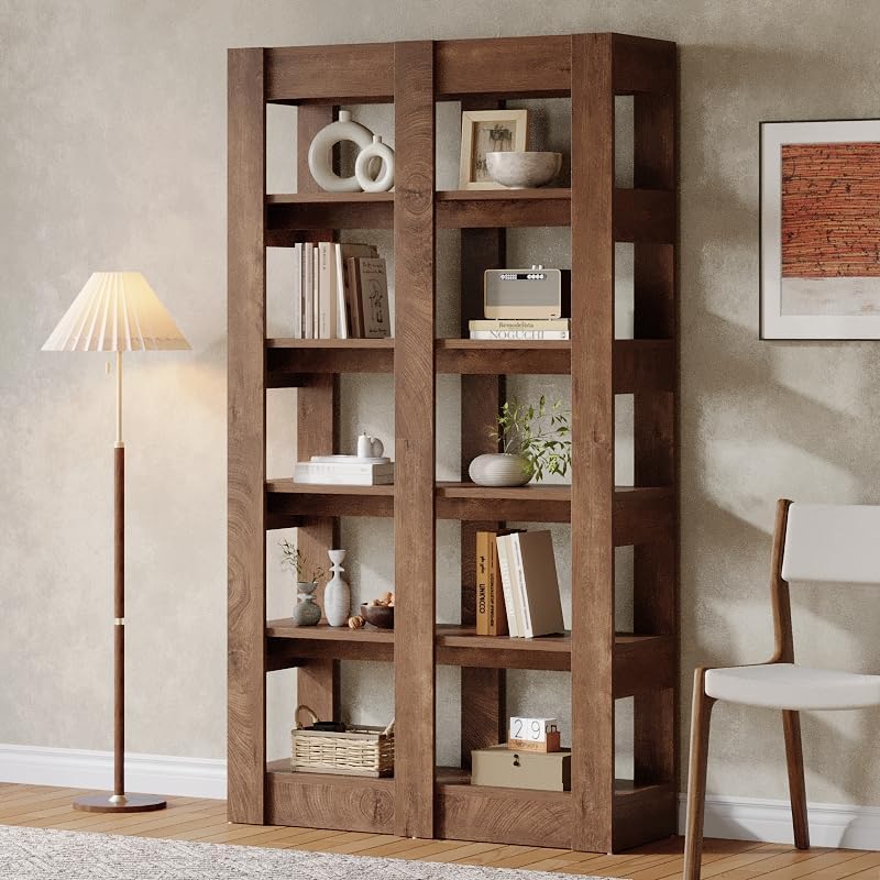 71" Tall Bookshelf, Floorstanding  6-Tier Home Office Bookcase Etagere