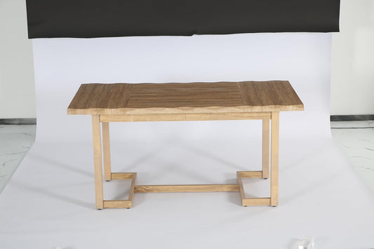 63" Dining Table, Rectangular Wood Kitchen Table for 4-6
