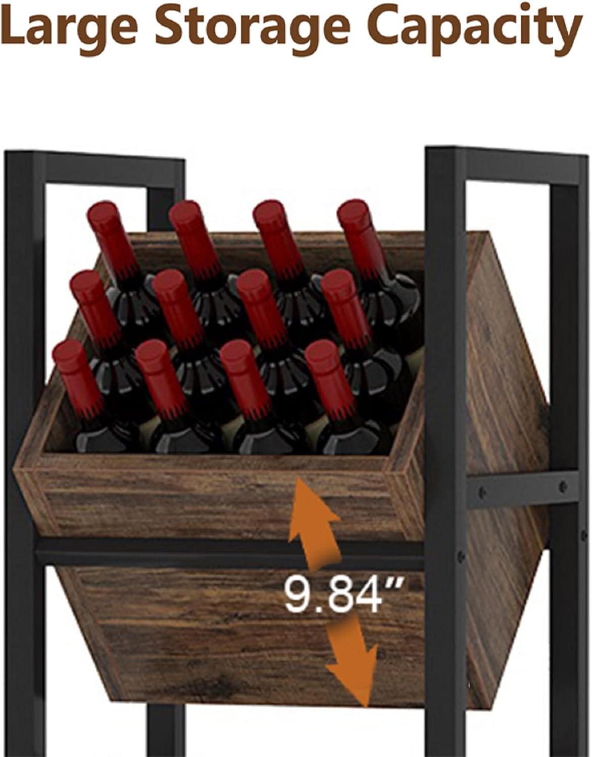 Tribesigns 3-Tier Freestanding Wine Rack, Wooden Wine Storage Stand for Kitchen and Cellar