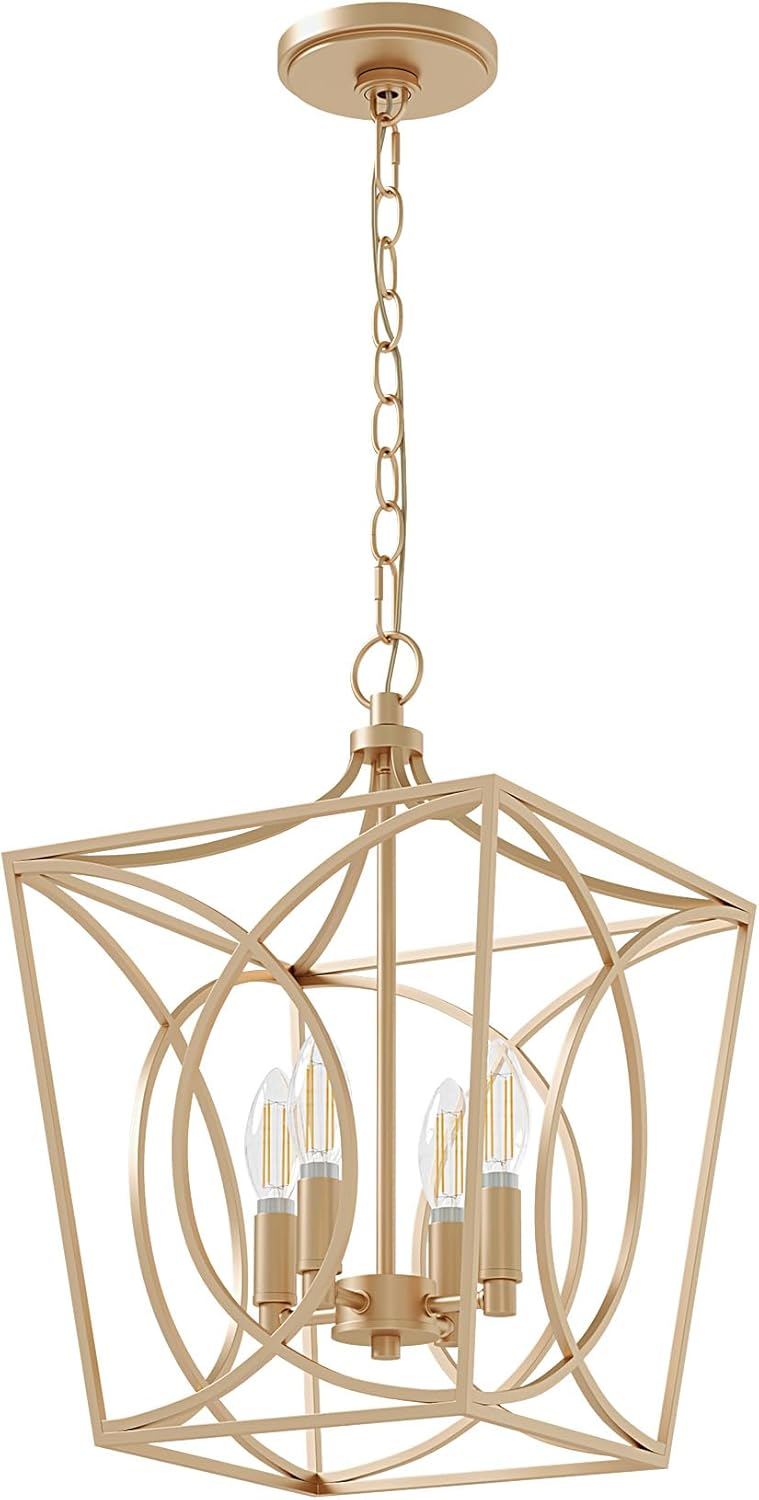 4-Light Pendant Light Fixture, Industrial Chandelier With Adjustable Chain