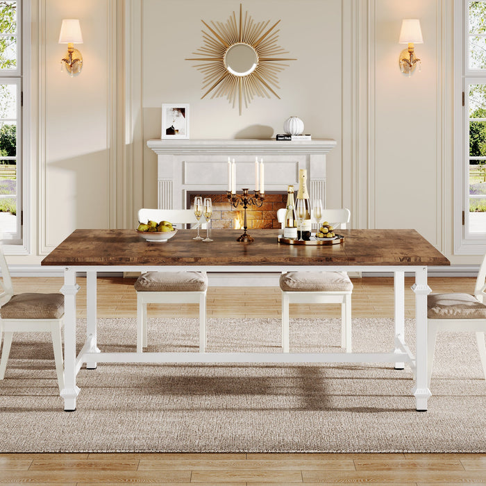 62" Dining Table, Wood Farmhouse Kitchen Table for 6 Tribesigns