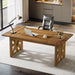 62" Executive Desk, Wooden Computer Office Desk with Double Robust Pedestal Tribesigns