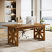 62" Executive Desk, Wooden Computer Office Desk with Double Robust Pedestal Tribesigns