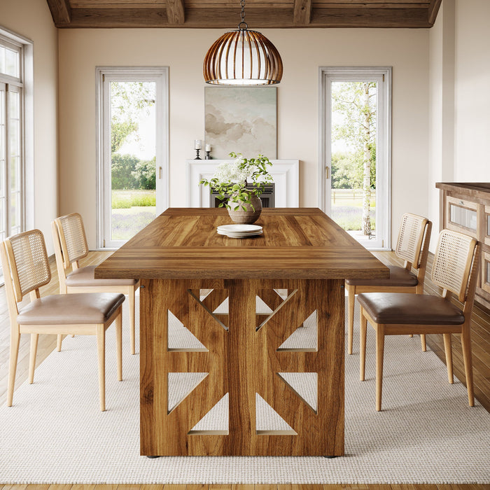 62" Farmhouse Dining Table, Kitchen Dinner Table for 4 - 6 People Tribesigns