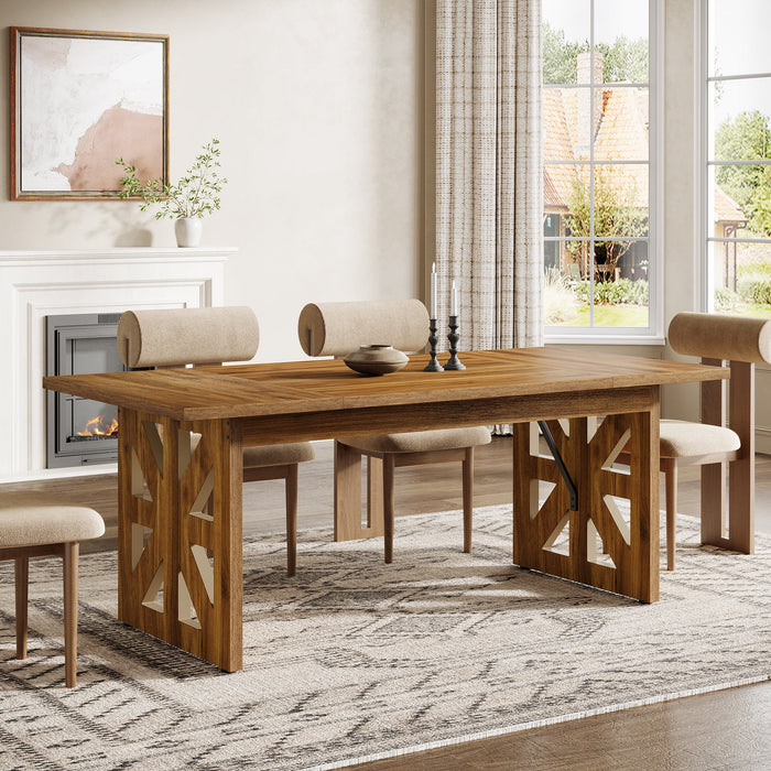 62" Farmhouse Dining Table, Kitchen Dinner Table for 4 - 6 People Tribesigns