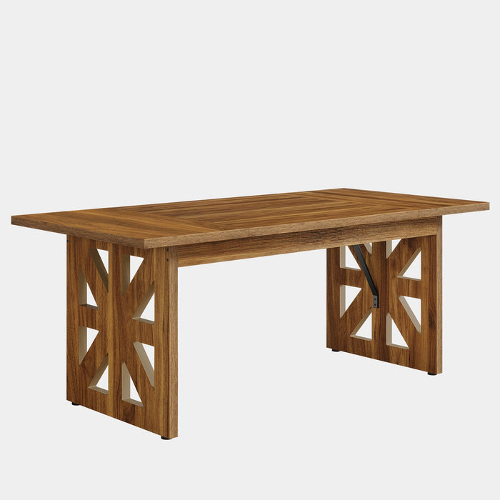 62" Farmhouse Dining Table, Kitchen Dinner Table for 4 - 6 People Tribesigns