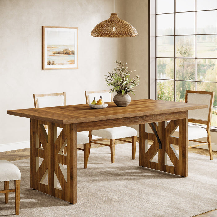 62" Farmhouse Dining Table, Kitchen Dinner Table for 4 - 6 People Tribesigns