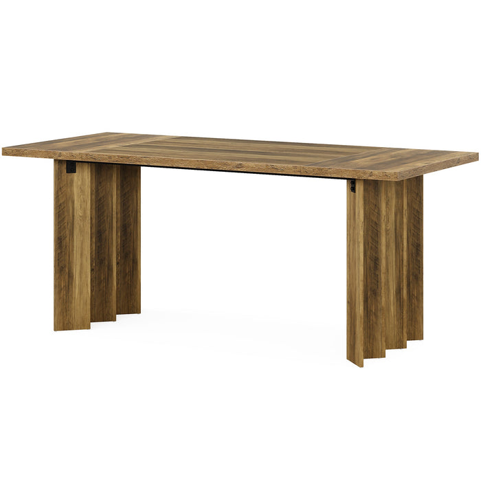 62" Wood Dining Table, Rectangular Kitchen Table for 4 - 6 People Tribesigns