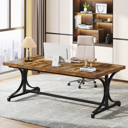 62.4-Inch Executive Desk, Rectangle Conference Table for 4-6 People Tribesigns