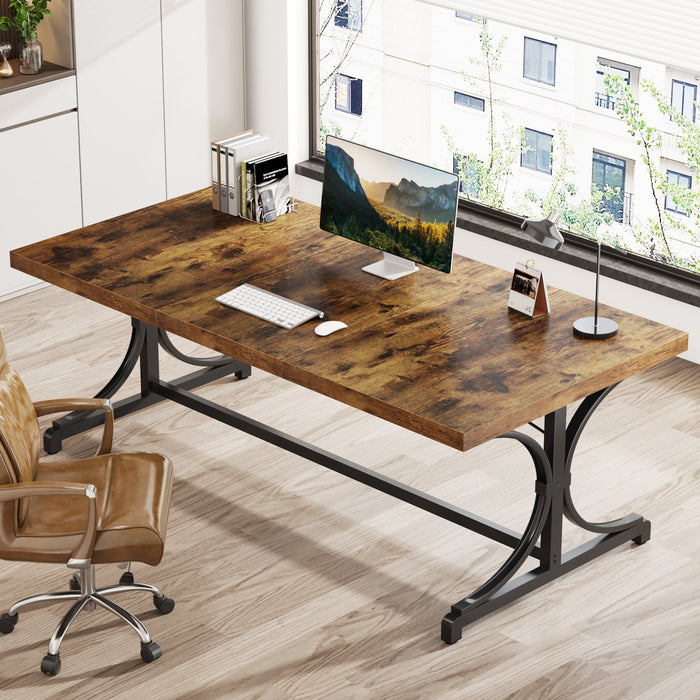 62.4-Inch Executive Desk, Rectangle Conference Table for 4-6 People Tribesigns