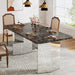 62.5" Dining Table, Modern Luxurious Kitchen Table for 4 - 6 Tribesigns