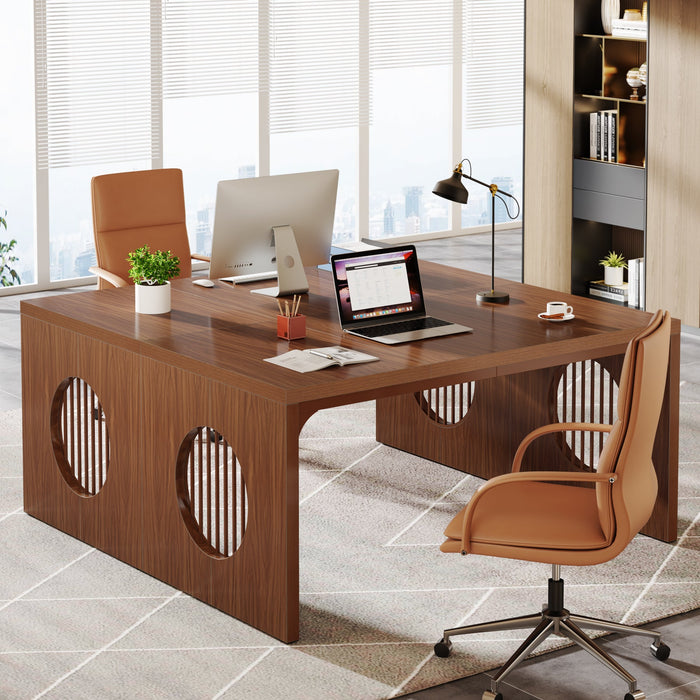 62.99" Computer Desk, Rectangular Executive desk Conference Table For 4-6 Tribesigns