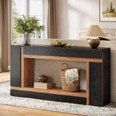 63" Console Table, 2 - Tier Wooden Rectangular Sofa Table Hallway Table Tribesigns 3