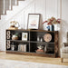 63" Console Table, 3 - Tier Wood Sofa Table Entryway Table with Storage Shelves Tribesigns
