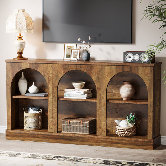 63" Console Table, Farmhouse Entryway Table with 3 Tier Storage Tribesigns